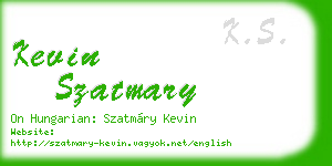 kevin szatmary business card